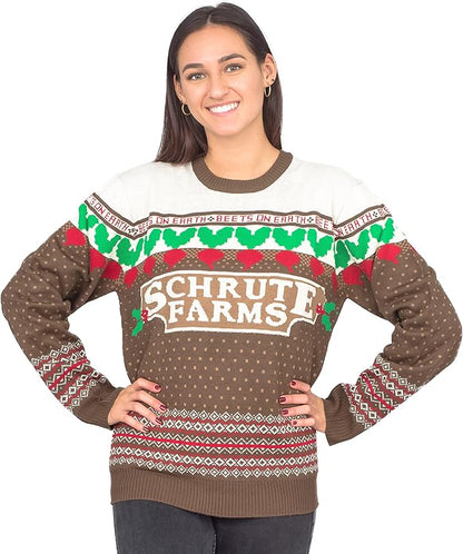 The Office TV Series Dwight Schrute Farms Beets Ugly Christmas Sweater - TVStoreOnline