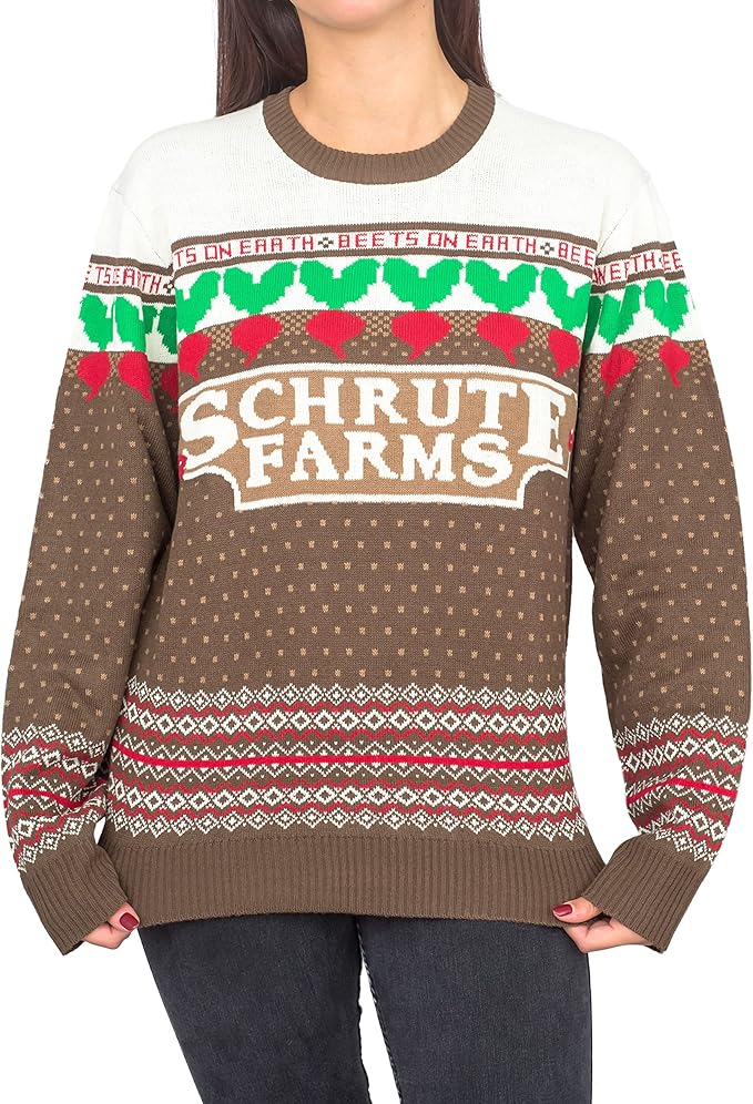 The Office TV Series Dwight Schrute Farms Beets Ugly Christmas Sweater - TVStoreOnline
