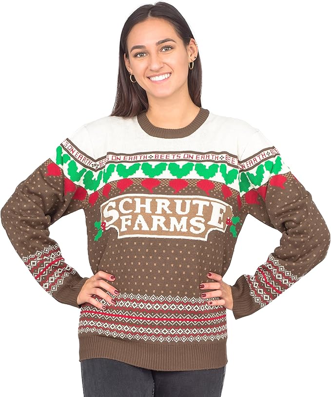 The Office TV Series Dwight Schrute Farms Beets Ugly Christmas Sweater - TVStoreOnline
