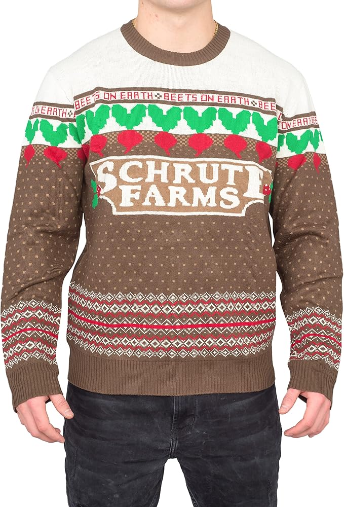 The Office TV Series Dwight Schrute Farms Beets Ugly Christmas Sweater - TVStoreOnline