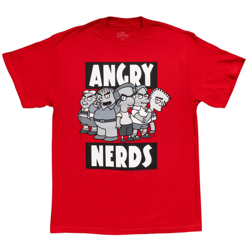 The Simpsons Angry Nerds Red T-Shirt - TVStoreOnline