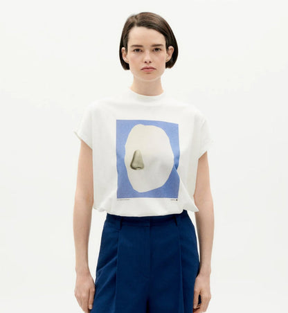 Thinking Mu Femme - Sense 2 Volta T-shirt - White-Tops-WTS00365