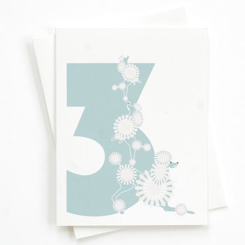 three, binth baby card
