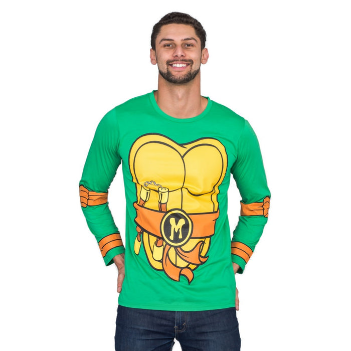 TMNT Long Sleeves Costume T-shirt & Eye Mask - Michelangelo