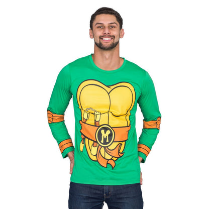 TMNT Long Sleeves Costume T-shirt & Eye Mask - Michelangelo