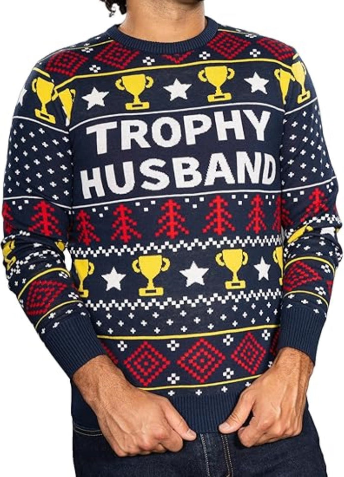 Trophy Husband/Wife Couples Costume Unisex Ugly Christmas Sweater - TVStoreOnline