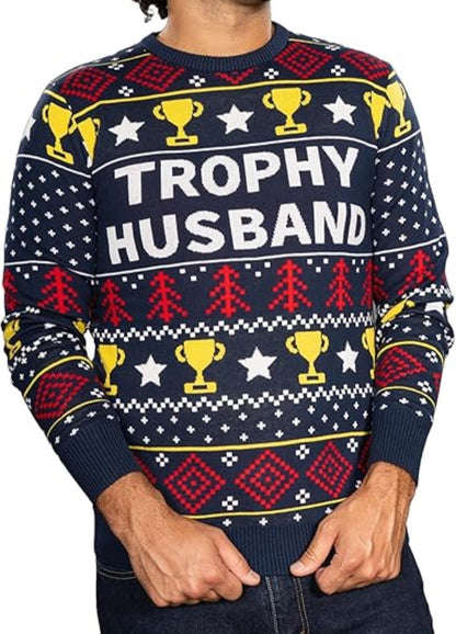 Trophy Husband/Wife Couples Costume Unisex Ugly Christmas Sweater - TVStoreOnline