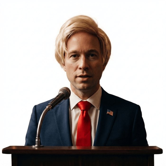 Trump Wig, Tie, USA Pin Halloween Cosplay Costume Accessory Set - TVStoreOnline