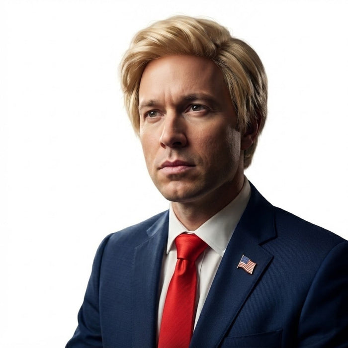 Trump Wig, Tie, USA Pin Halloween Cosplay Costume Accessory Set - TVStoreOnline