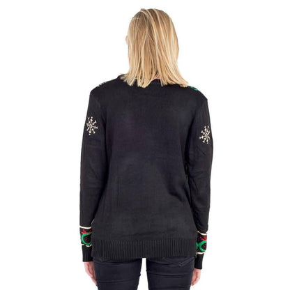 Ugly Christmas Sweater Wreath with Flashing Lights Cardigan-tvso