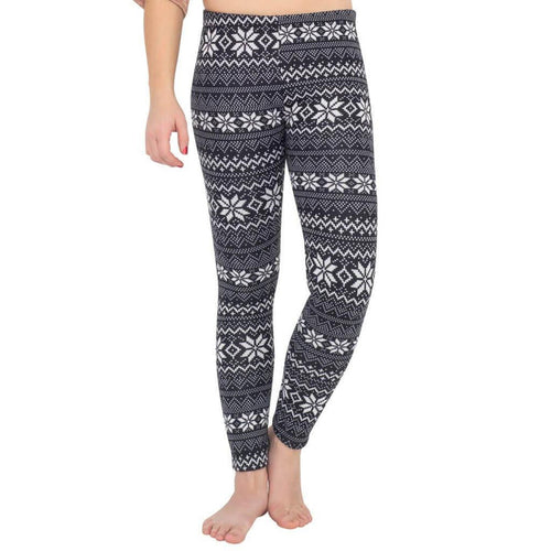 Ugly SNOWFLAKES Pattern BLACK Christmas Leggings-tvso
