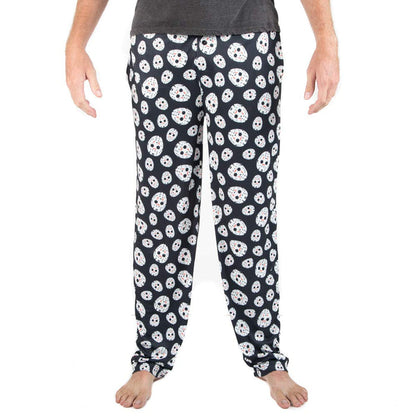 jason voorhees hockey mask repeated print pajama pants