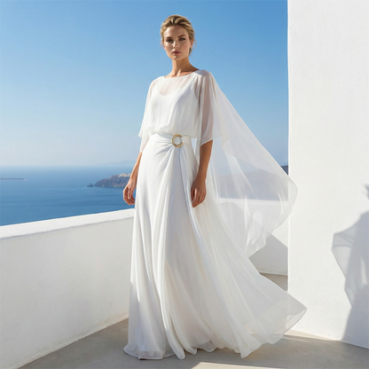 Velaire – Cape Sleeve Top and Wrap Pants Set for Women