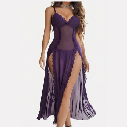 Veloure – Floor Length Lace Mesh Nightdress