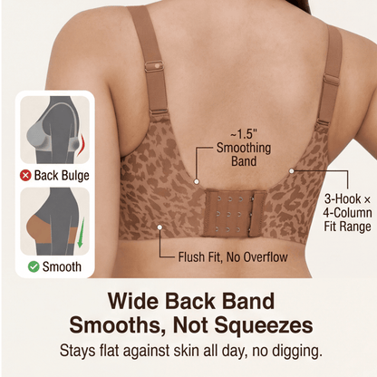 Veluna™ Wireless Leopard V Neck Contour Bra - Lark & Clover