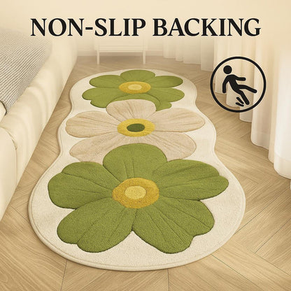Velveterra - Soft Irregular Flower Pattern Rug