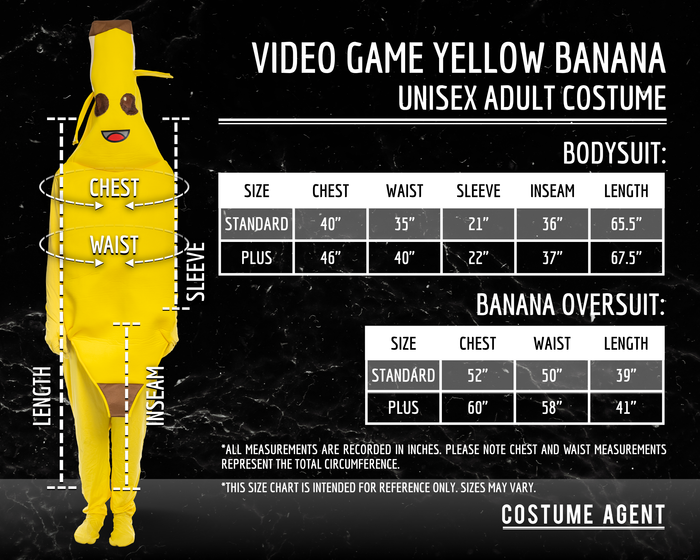 Video Game Yellow Banana Peeled Halloween Costume