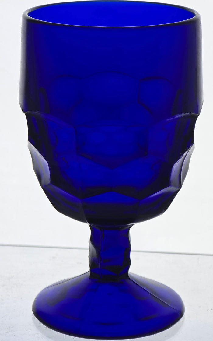 Viking Glass blue goblet honeycomb pair