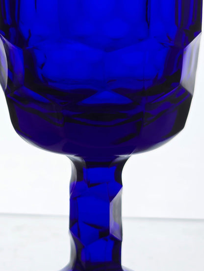 Viking Glass blue wine honeycomb pair