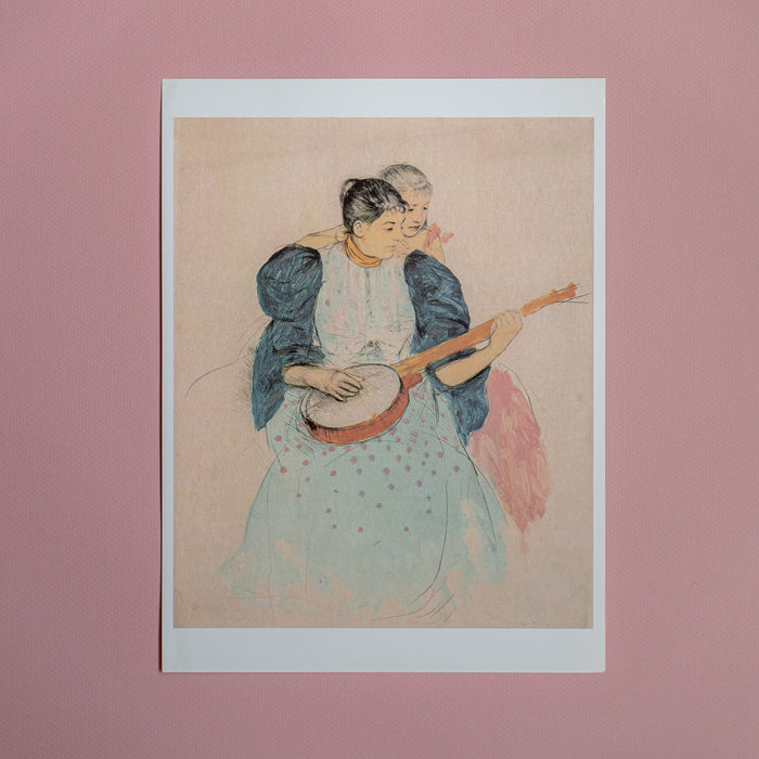 Vintage Cassatt Guitar Art Print