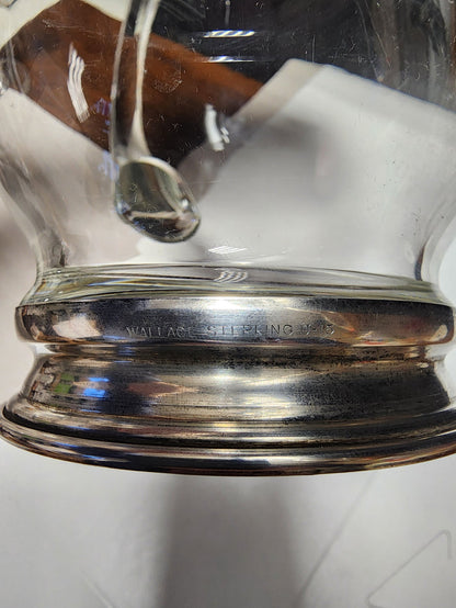 VTG Wallace Sterling glass cocktail pitcher