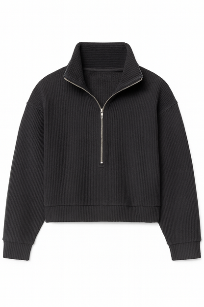 Waffle Half Zip Sweater
