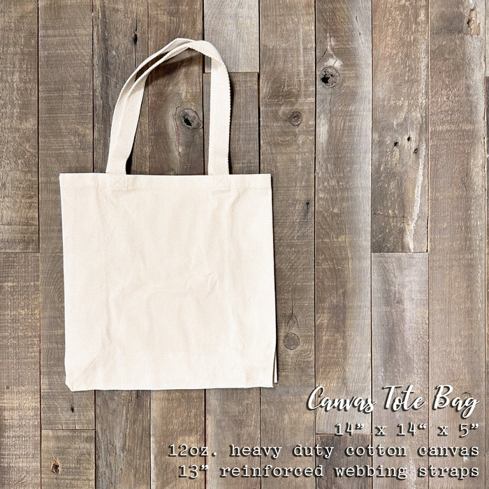 Watercolor Flags & Bows - Patriotic Canvas Tote Bag