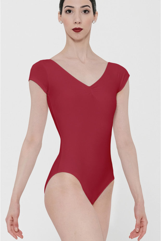 Wear Moi Candide Cap Sleeve Leotard, Red CAN