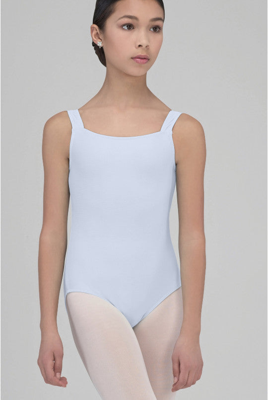 Wear Moi Emeraude Square Front Front Tank Leotard, Sky EMEC