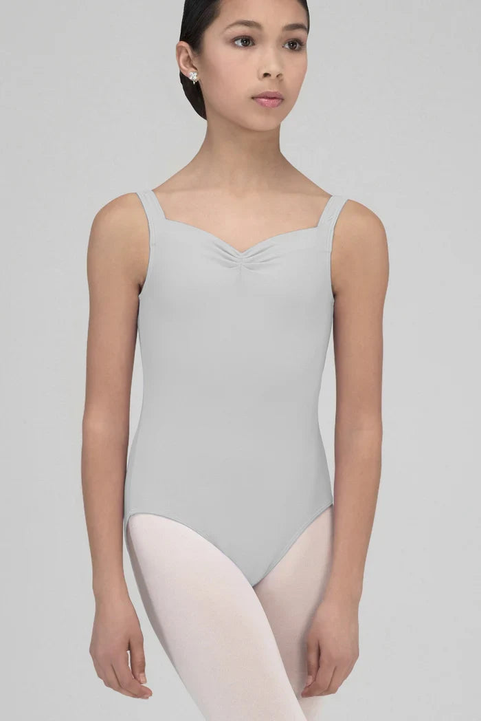 Wear Moi Faustine Pinch Front Tank Leotard, Light Grey FAUC