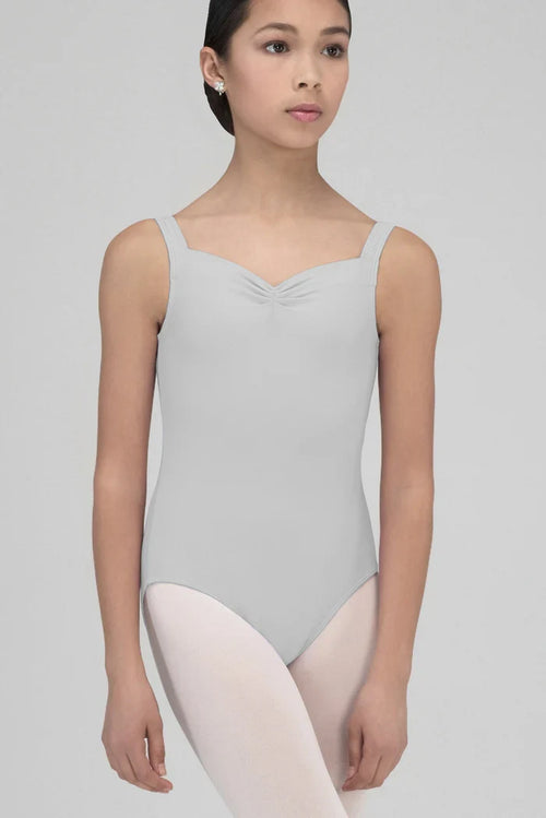 Wear Moi Faustine Pinch Front Tank Leotard, Light Grey FAUC