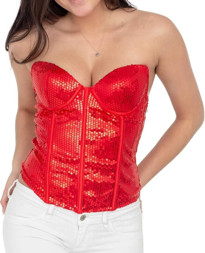 Women's Mermaid Halloween Costume Cosplay Sparkly Sequin Corset - TVStoreOnline