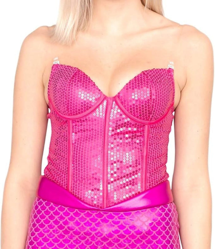 Women's Mermaid Halloween Costume Cosplay Sparkly Sequin Corset - TVStoreOnline