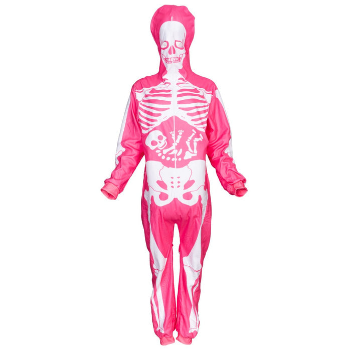 Women's Pink Skeleton Halloween Costume Cosplay Jumpsuit (With Mask) - TVStoreOnline