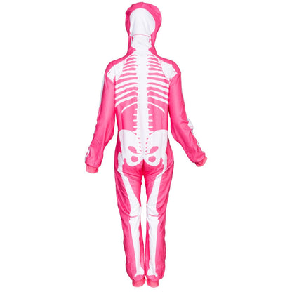 Women's Pink Skeleton Halloween Costume Cosplay Jumpsuit (With Mask) - TVStoreOnline