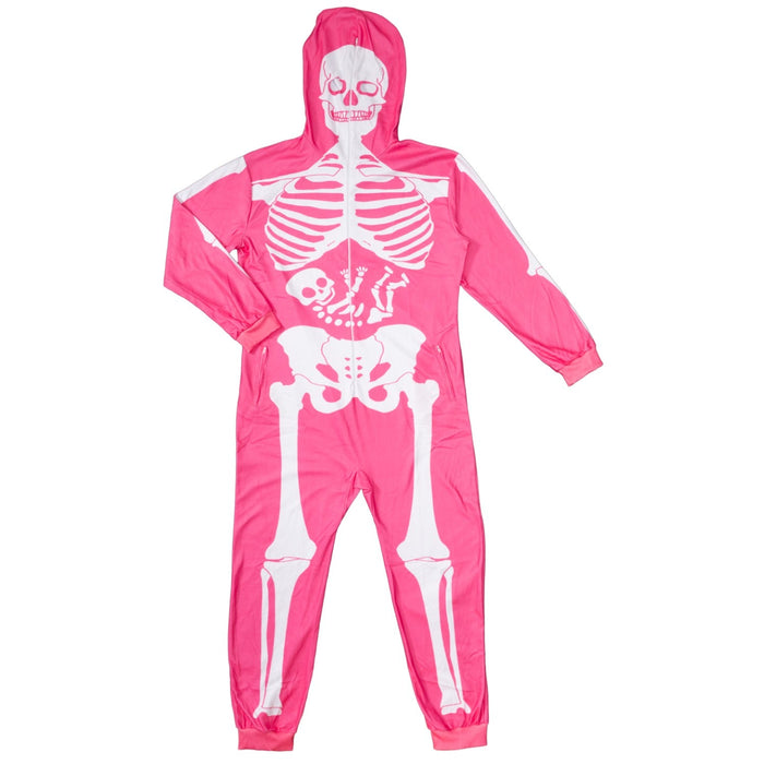 Women's Pink Skeleton Halloween Costume Cosplay Jumpsuit (With Mask) - TVStoreOnline