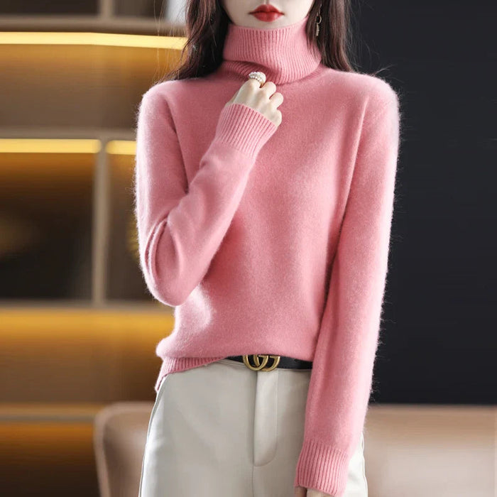 Women's Soft Knit Sweater UK – Chic High Neck Tailored | The Selwyn | Huna