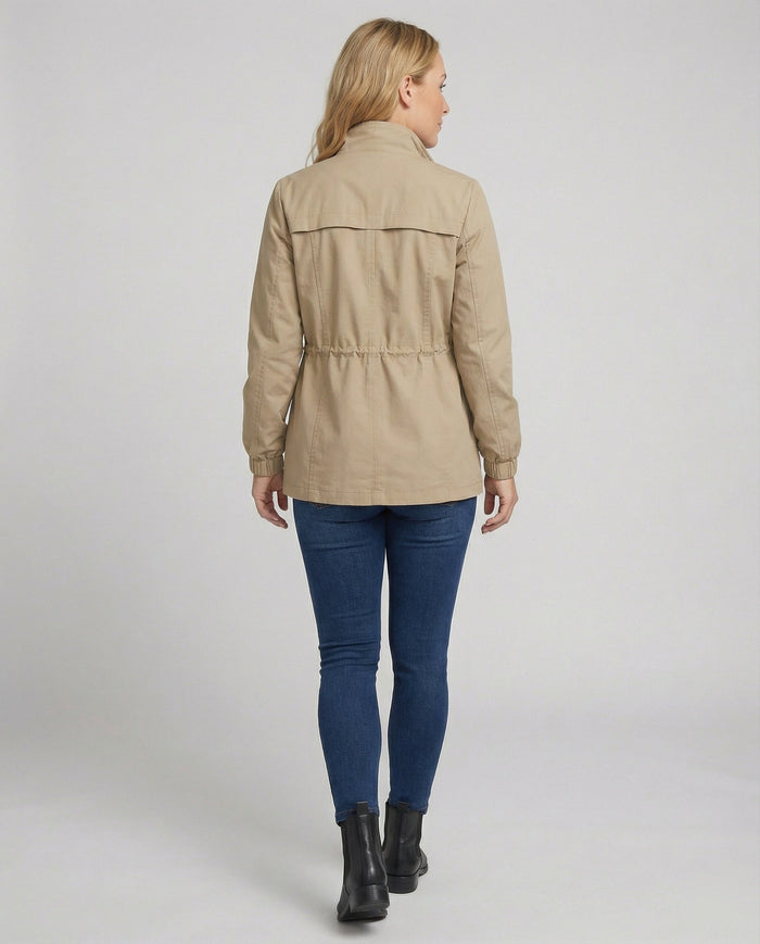Women's Utility Jacket UK – Drawstring Waist Flap Pockets | The Sunniva | Huna