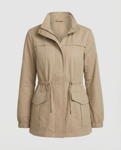 Women's Utility Jacket UK – Drawstring Waist Flap Pockets | The Sunniva | Huna