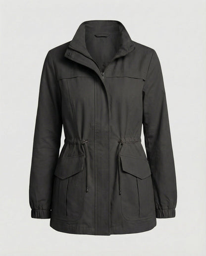 Women's Utility Jacket UK – Drawstring Waist Flap Pockets | The Sunniva | Huna