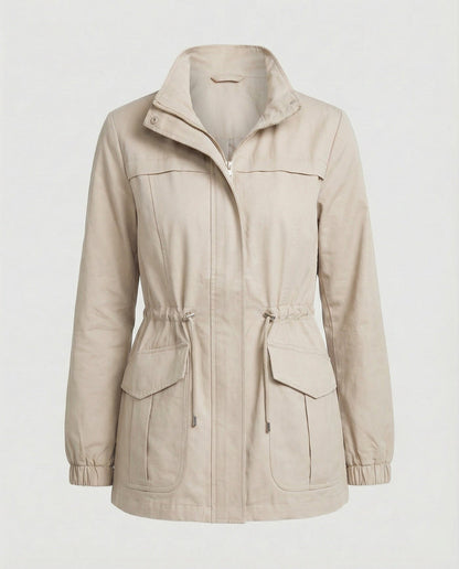 Women's Utility Jacket UK – Drawstring Waist Flap Pockets | The Sunniva | Huna