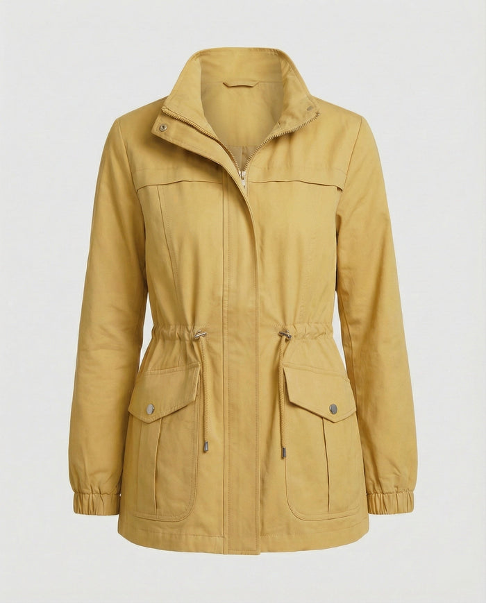 Women's Utility Jacket UK – Drawstring Waist Flap Pockets | The Sunniva | Huna