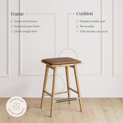 Cushioned Counter Height Bar Stools Warm Pine (Set of 4) - Nathan James