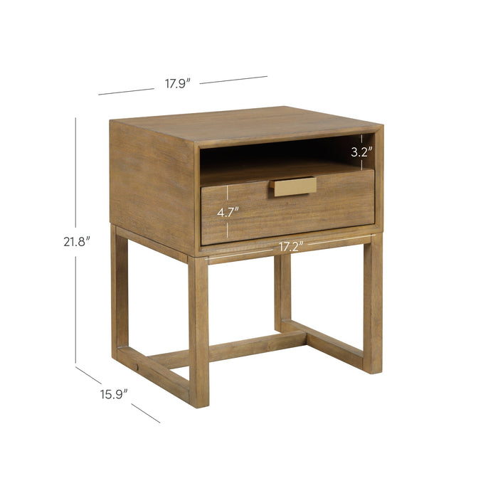 Wood Modern Farmhouse Nightstand with Drawer - Nathan James