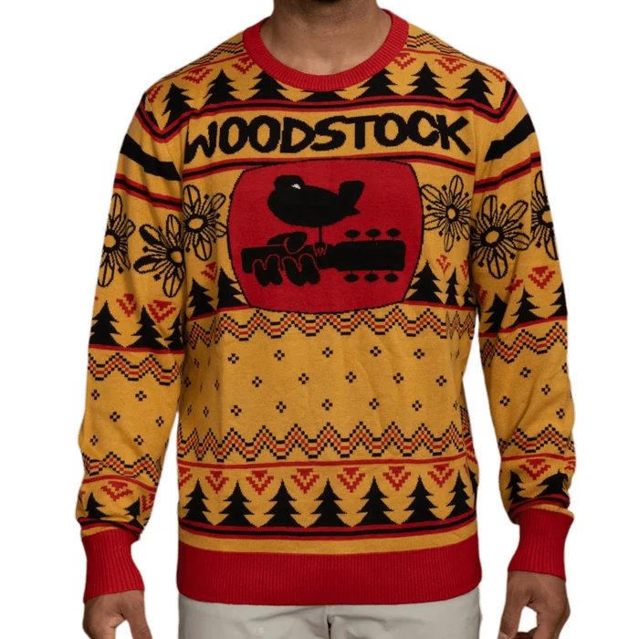 Woodstock Anniversary Concert Logo Adult Unisex Ugly Christmas Sweater - TVStoreOnline