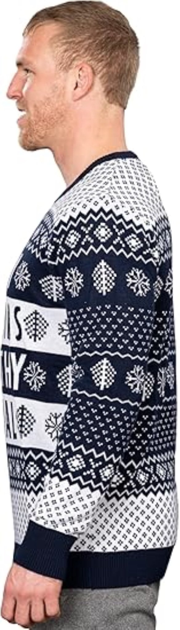 Ya Filthy Animal Quote Adult Unisex Ugly Christmas Sweater (Navy) - TVStoreOnline
